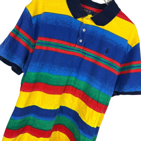 Polo By Ralph Lauren Multicolored Southwestern Stripe Short Sleeve Collared Polo - Picture 3 of 4